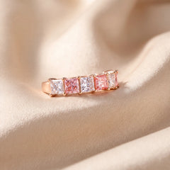 0.85 CT Fancy Pink & White Eternity band