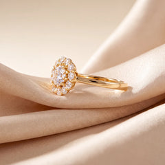 1.34 CT Round Double Halo Cluster Ring
