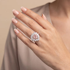 5.44 CT Heart Cut Halo Cocktail Ring