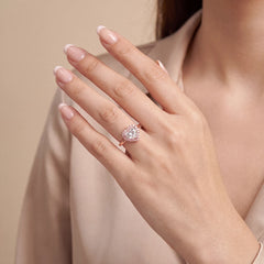 1.79 CT Pink Diamond Fancy Cut Halo Ring