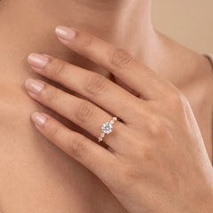 1.55 CT Round Brilliant Side Stone Ring