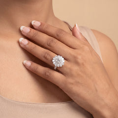 5.90 CT Oval Cut Halo Cocktail Ring