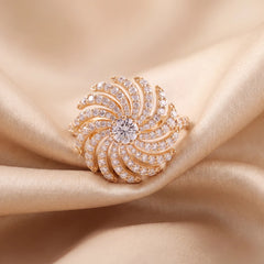 1.48 CT Round Pinwheel Cocktail Ring