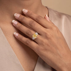 5.65 CT Square Cushion Cut Three Stone Ring