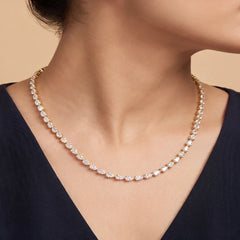 11.26 CT Pear Cut Tennis Necklace