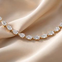 11.26 CT Pear Cut Tennis Necklace