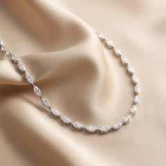 9.89 CT Marquise Cut Tennis Necklace