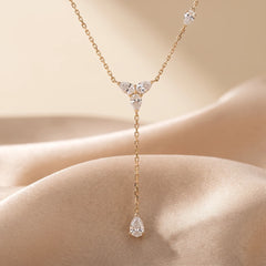 1.08 CT Pear Cut Drop Necklace