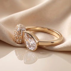 1.40 CT Pear Cut Open Ring