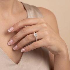 3.72 Princess Cut Side Stone Ring