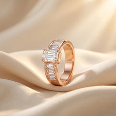 5.32 CT Emerald Cut Channel Set Ring