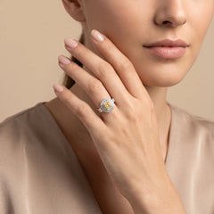 Cushion Cut Double Halo Ring