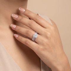2.57 CT Princess Halo Pavé Twin Ring