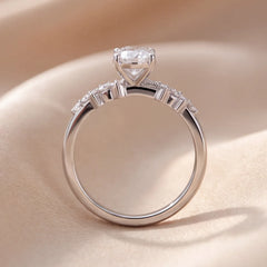 1.25 CT Oval Side Stone Ring