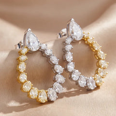 8.80 CT Pear & Oval-Cut Hoop Earrings