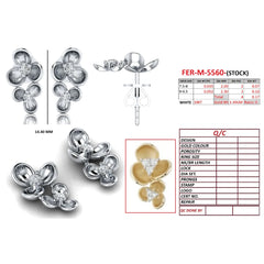0.17 CT Double Petal Flower Diamond Accent Studs