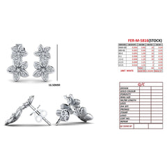0.39 CT Diamond Pavé Double Flower Cluster Earrings