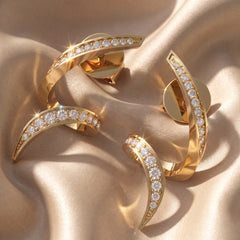 0.41 CT Diamond Pavé Ribbon Twist Earrings