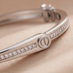 0.50 CT Diamond Pavé Screw-Motif Bangle
