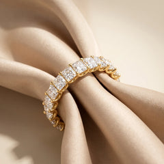 2 CT Radiant Diamond Half Eternity Ring