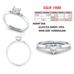 0.68 CT Heart & Round Ring