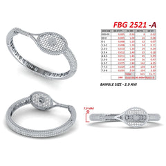 15.71 CT Tennis Racket Pavé Bangle Bracelet