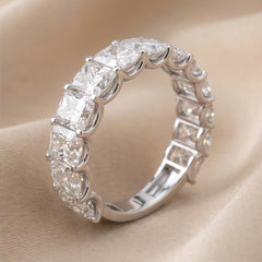5.20 CT Radiant Diamond Half Eternity Ring