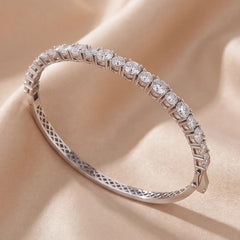 10.70 CT Round Diamond Half Eternity Bangle