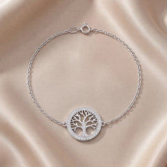 0.24 CT Diamond Tree of Life Chain Bracelet