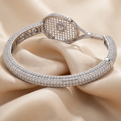 15.71 CT Tennis Racket Pavé Bangle Bracelet