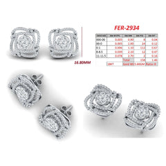 1.46 CT Round Diamond Swirl Studs