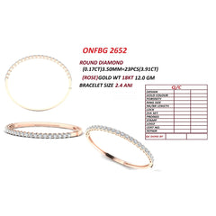 3.91 CT Round Half Eternity Bangle