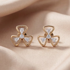 0.42 CT Pear Diamond Open Trefoil Studs