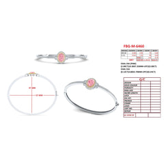 3.03 CT Pink Oval Diamond Halo Bangle