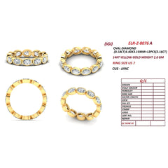 2.16 CT East-West Oval Bezel Diamond Full Eternity Ring