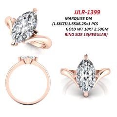 1.52 CT Marquise Cut V-Shank Solitaire Ring