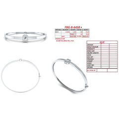 0.6 CT Emerald-Cut Diamond Halo Bangle