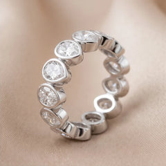 5.20 CT Pear Bezel Diamond Full Eternity Ring