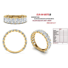 4 CT Radiant Diamond Half Eternity Ring