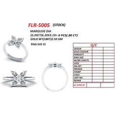 0.83 CT Marquise Cut Flower Ring