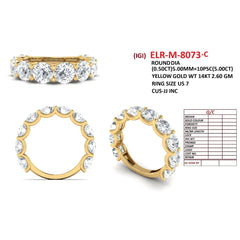 5 CT Round Diamond Half Eternity Ring