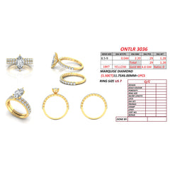 2.76 CT Marquise Solitaire Bridal Set Ring