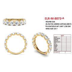 3 CT Round Diamond Half Eternity Ring