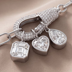 4.29 CT Diamond Pavé Clasp Charm Paperclip Chain Bracelet