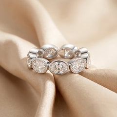 5.40 CT East-West Oval Bezel Diamond Full Eternity Ring