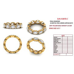 4.00 CT East-West Oval Bezel Diamond Full Eternity Ring