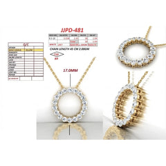 1 CT Round Cut Circle Pendant,