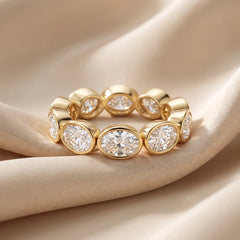 5.40 CT East-West Oval Bezel Diamond Full Eternity Ring