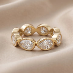 4.80 CT East-West Pear Bezel Diamond Full Eternity Ring