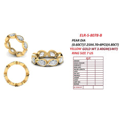 4.80 CT East-West Pear Bezel Diamond Full Eternity Ring